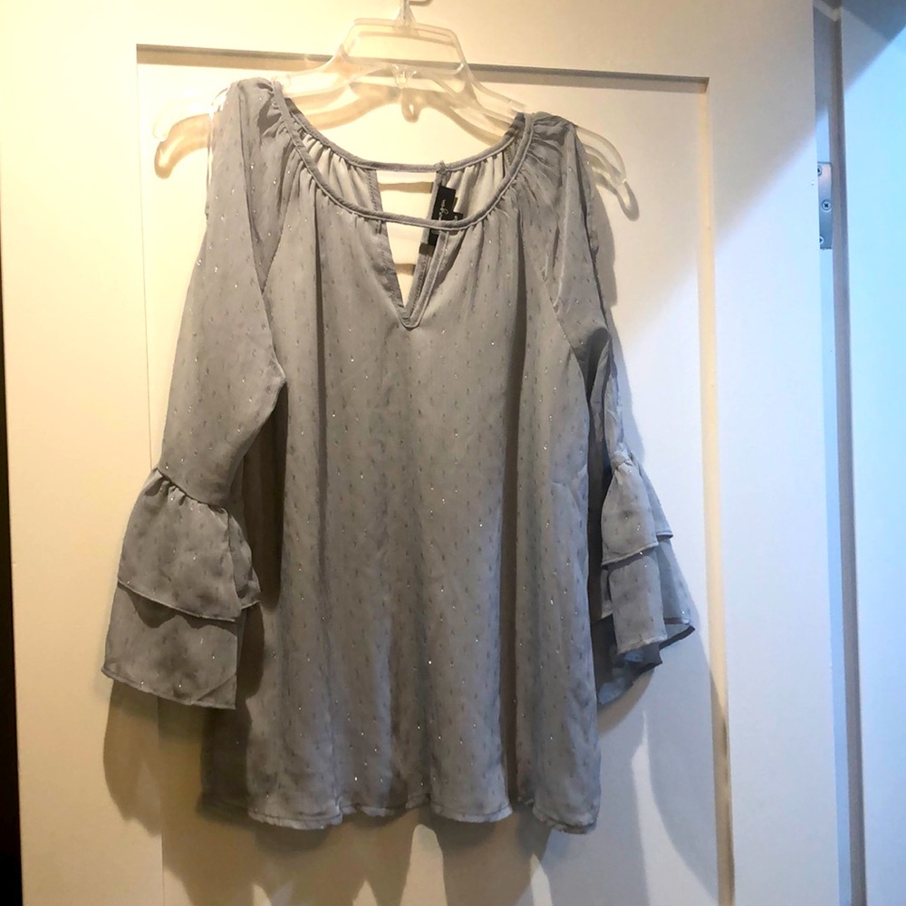 Lily Morgan cold shoulder blouse. Size S